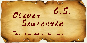 Oliver Simićević vizit kartica